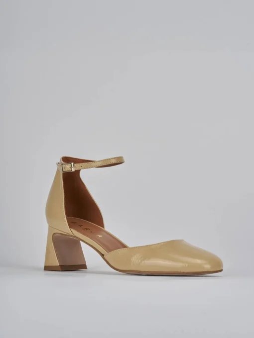 Décolleté e slingback tacco 5cm pelle marrone