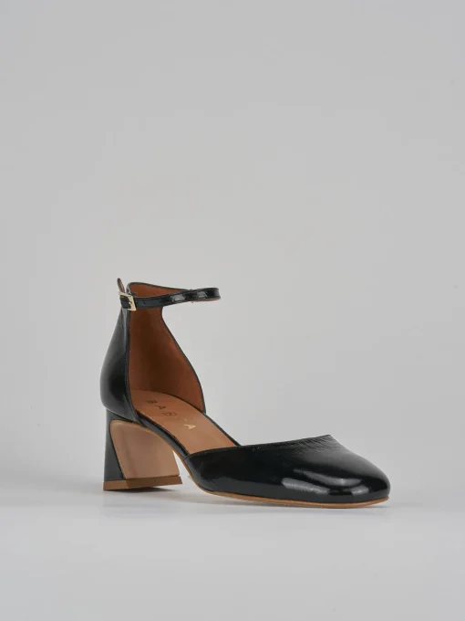 Décolleté e slingback tacco 5cm pelle nero