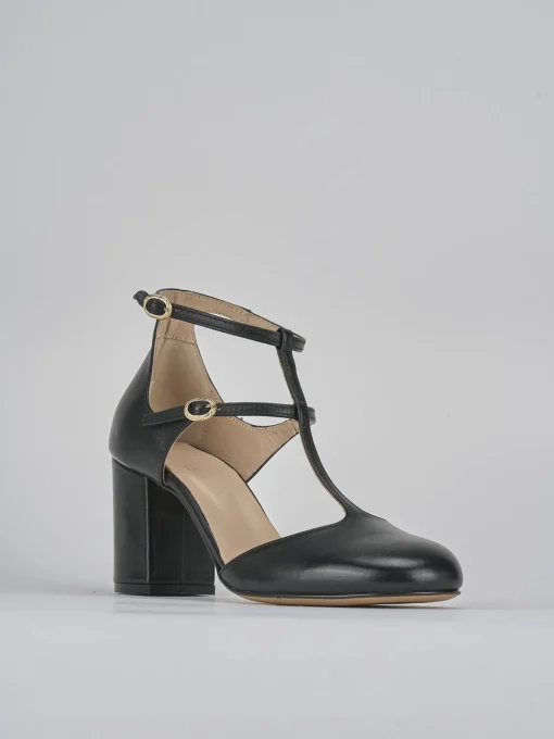 Décolleté e slingback tacco 8cm pelle nero