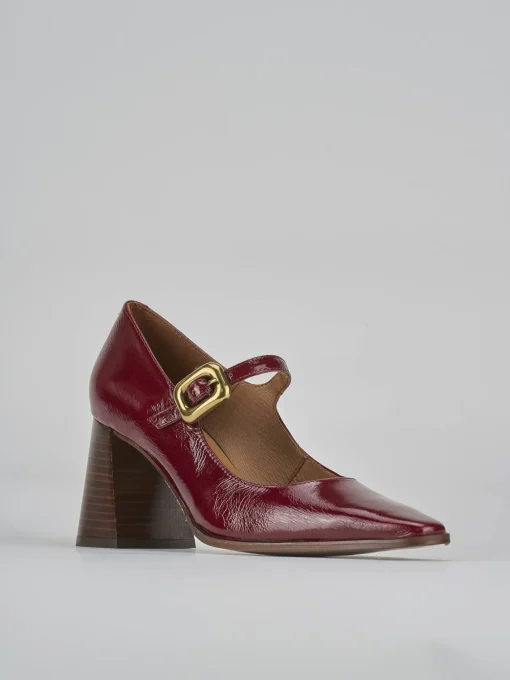 Décolleté e slingback tacco 7cm vernice bordo'