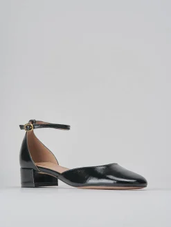 Décolleté e slingback tacco 3cm vernice nero