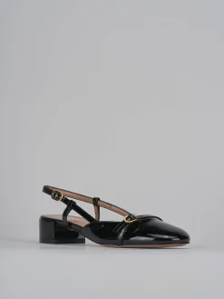 Décolleté e slingback tacco 3cm vernice nero