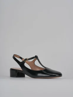 Décolleté e slingback tacco 3cm vernice nero