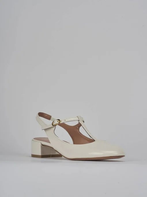 Décolleté e slingback tacco 3cm vernice bianco