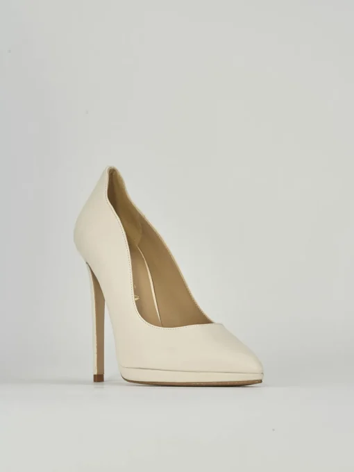 Décolleté e slingback tacco 11cm pelle bianco