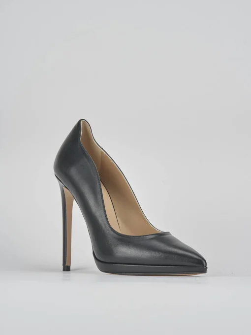 Décolleté e slingback tacco 11cm pelle nero