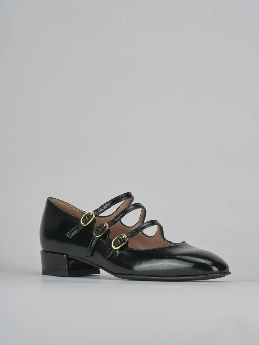 Décolleté e slingback tacco 3cm vernice nero