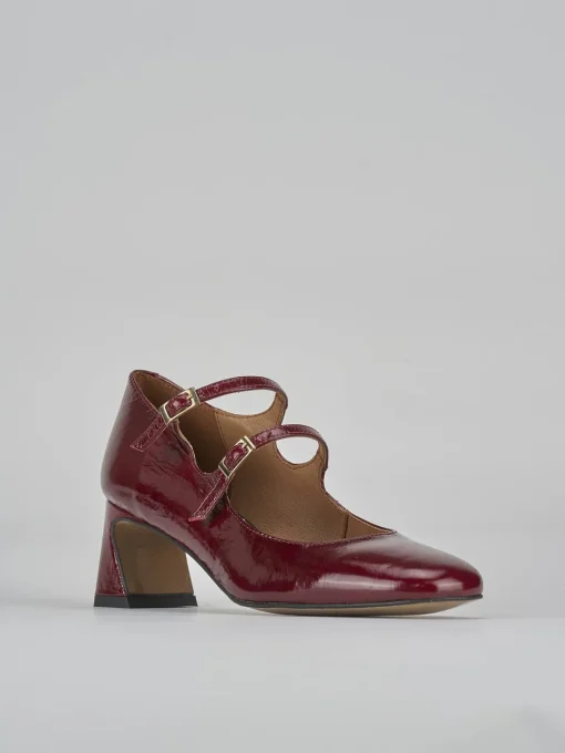 Décolleté e slingback tacco 5cm vernice bordo'