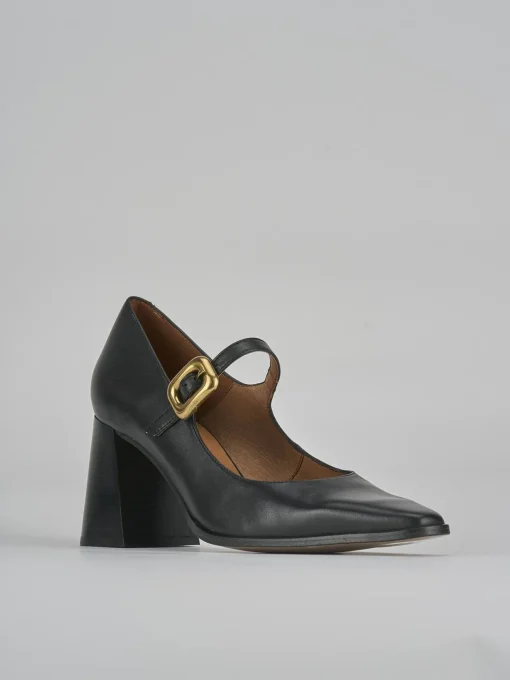 Décolleté e slingback tacco 7cm pelle nero