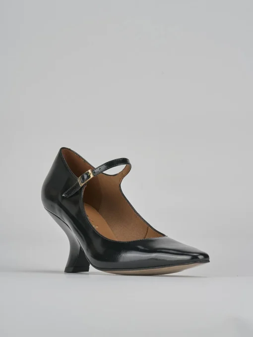 Décolleté e slingback tacco 6cm pelle nero
