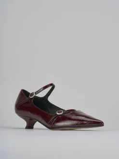 Décolleté e slingback tacco 4cm vernice bordo'