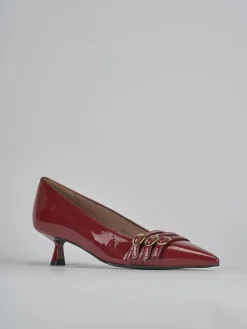 Décolleté e slingback tacco 5cm vernice bordo'