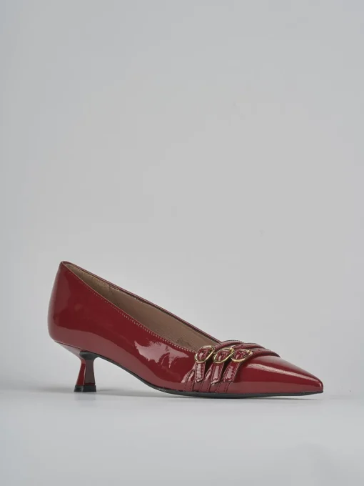 Décolleté e slingback tacco 5cm vernice bordo'