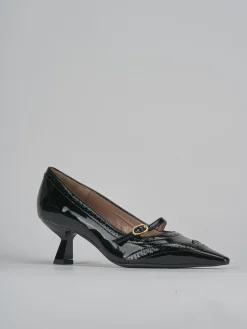 Décolleté e slingback tacco 6cm vernice nero