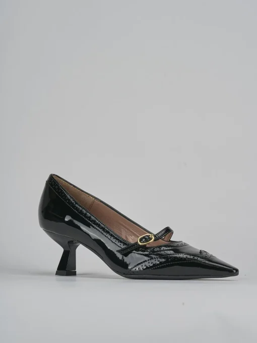 Décolleté e slingback tacco 6cm vernice nero