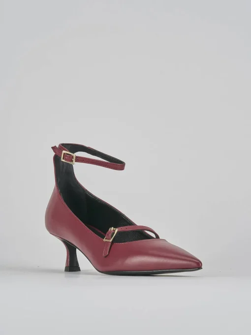 Décolleté e slingback tacco 3cm pelle bordo'