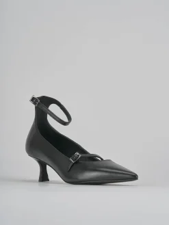 Décolleté e slingback tacco 3cm pelle nero