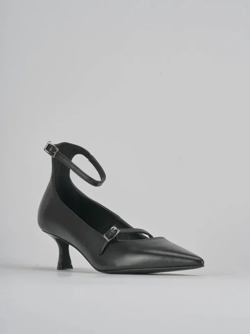 Décolleté e slingback tacco 3cm pelle nero