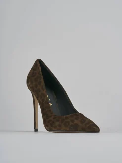 Décolleté e slingback tacco 10cm camoscio multicolor