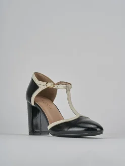 Décolleté e slingback tacco 8cm pelle nero