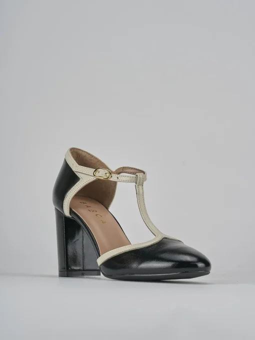 Décolleté e slingback tacco 8cm pelle nero