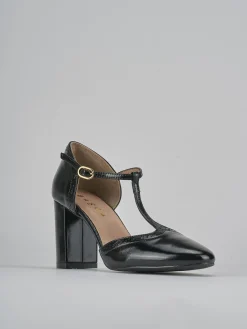 Décolleté e slingback tacco 8cm pelle nero
