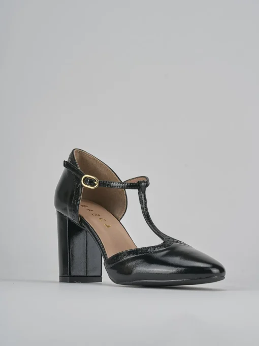 Décolleté e slingback tacco 8cm pelle nero