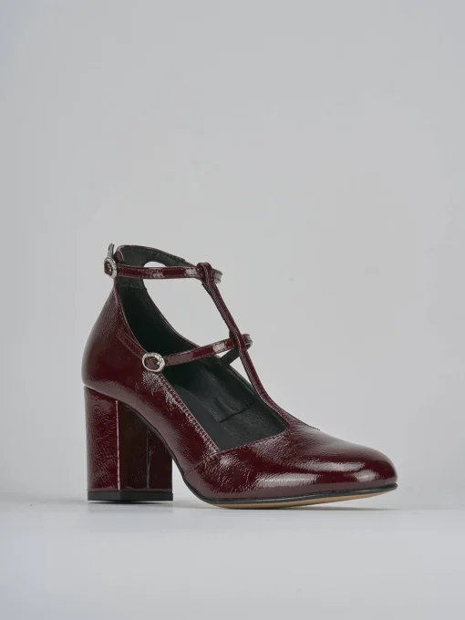 Décolleté e slingback tacco 8cm vernice bordo'