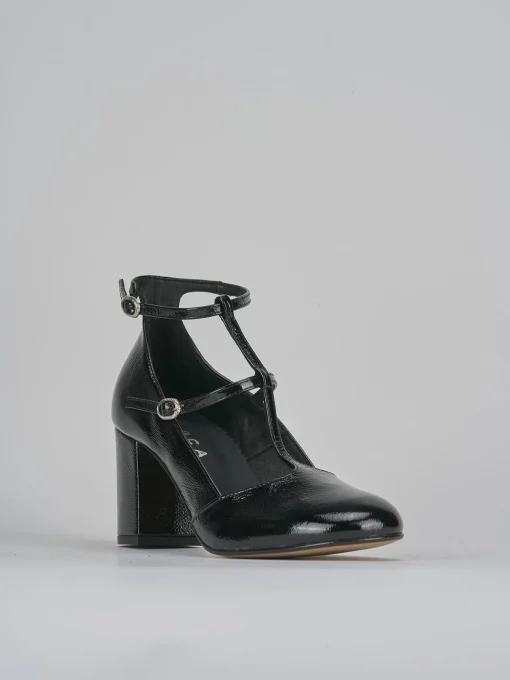 Décolleté e slingback tacco 8cm vernice nero