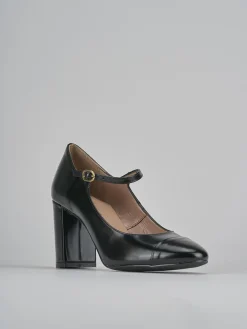 Décolleté e slingback tacco 8cm pelle nero