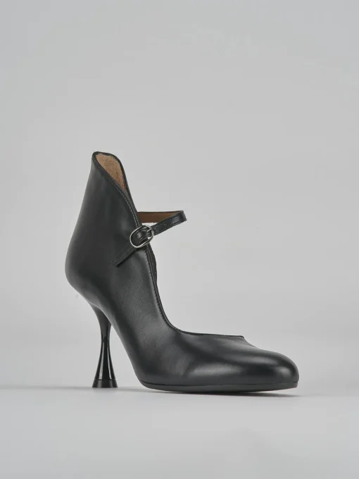Décolleté e slingback tacco 8cm pelle nero