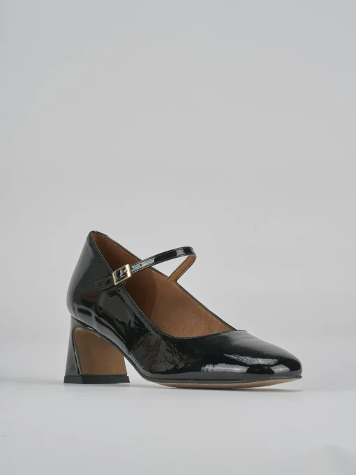 Décolleté e slingback tacco 5cm vernice nero