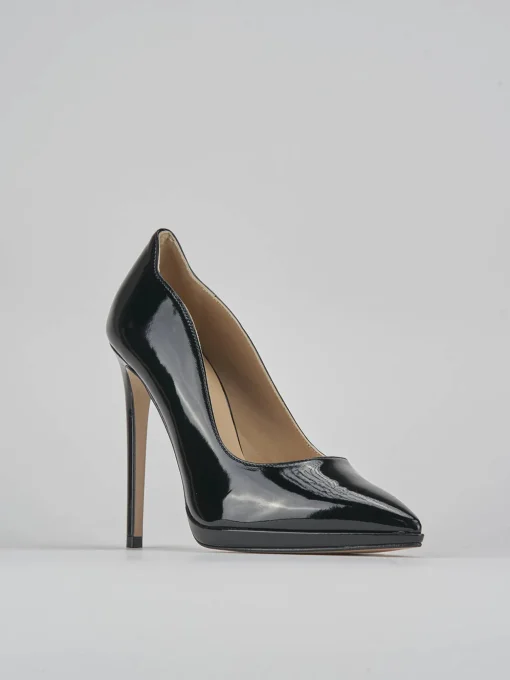 Décolleté e slingback tacco 11cm vernice nero