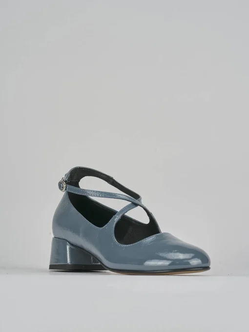 Décolleté e slingback tacco 4cm vernice jeans
