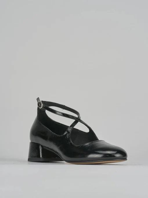 Décolleté e slingback tacco 4cm vernice nero