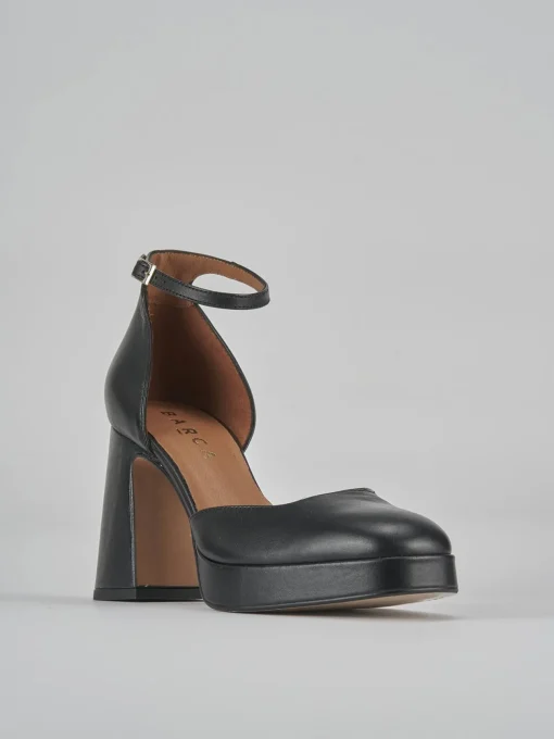 Décolleté e slingback tacco 9cm pelle nero
