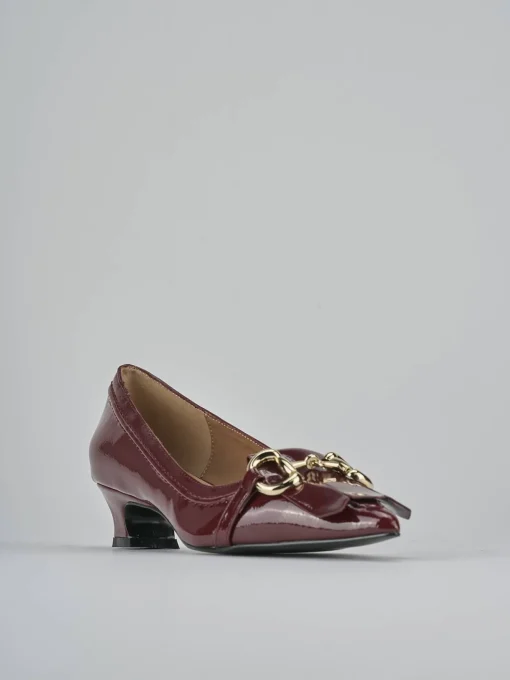 Décolleté e slingback tacco 3cm vernice bordo'
