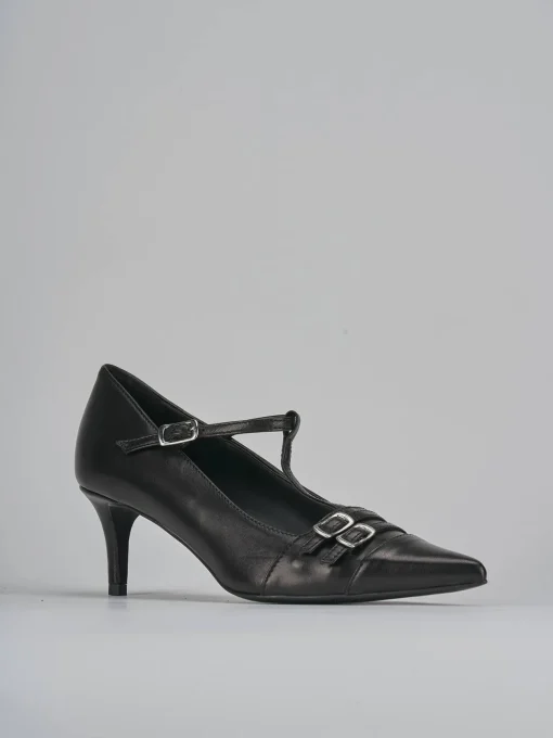 Décolleté e slingback tacco 5cm pelle nero