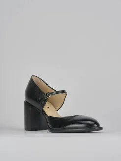 Décolleté e slingback tacco 7cm vernice nero