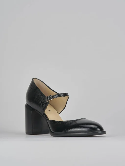 Décolleté e slingback tacco 7cm vernice nero
