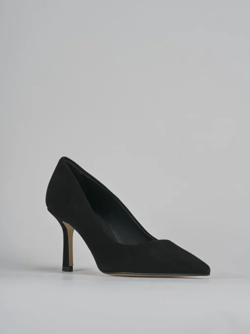 Décolleté e slingback tacco 7cm camoscio nero