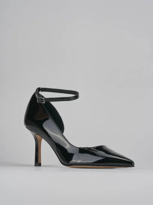 Décolleté e slingback tacco 7cm vernice nero