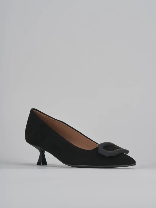 Décolleté e slingback tacco 5cm camoscio nero