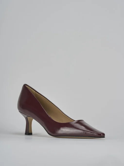 Décolleté e slingback tacco 3cm vernice bordo'