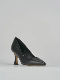 Décolleté e slingback tacco 7cm pelle nero