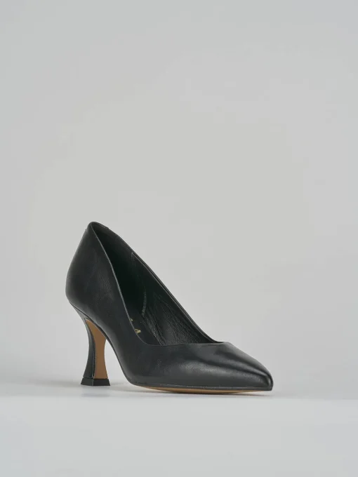 Décolleté e slingback tacco 7cm pelle nero