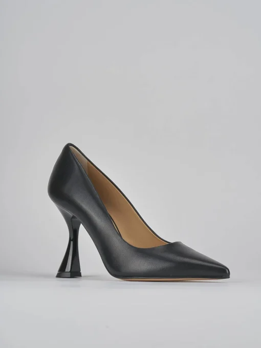 Décolleté e slingback tacco 9cm pelle nero