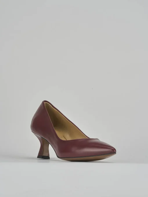 Décolleté e slingback tacco 5cm pelle bordo'