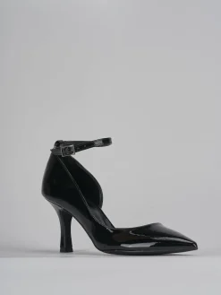 Décolleté e slingback tacco 7cm vernice nero