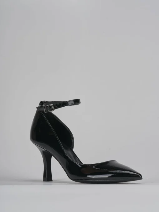 Décolleté e slingback tacco 7cm vernice nero